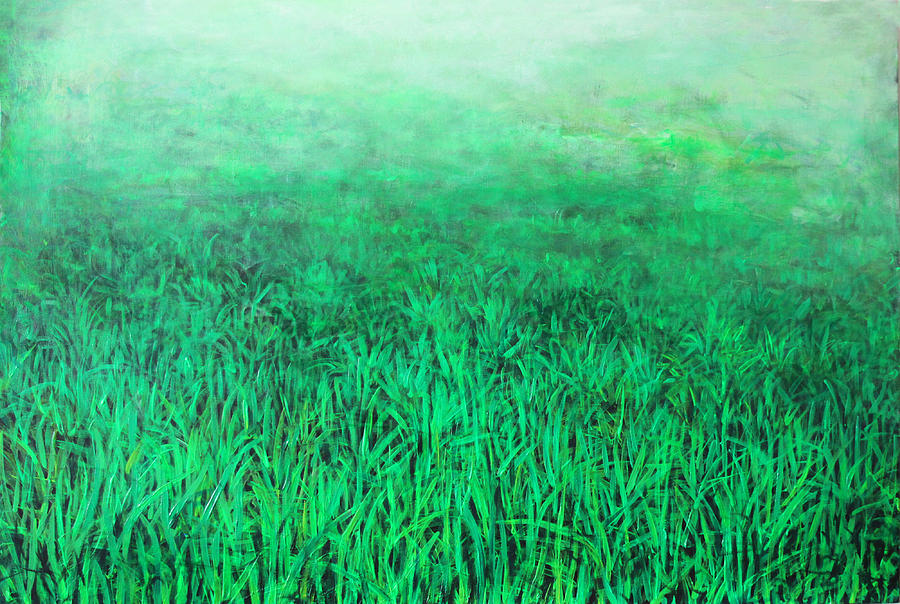 Green Grass Painting by Lolita Bronzini