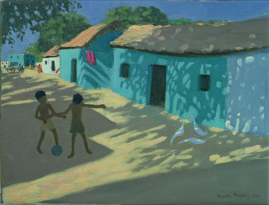 Soccer Painting - Green House by Andrew Macara