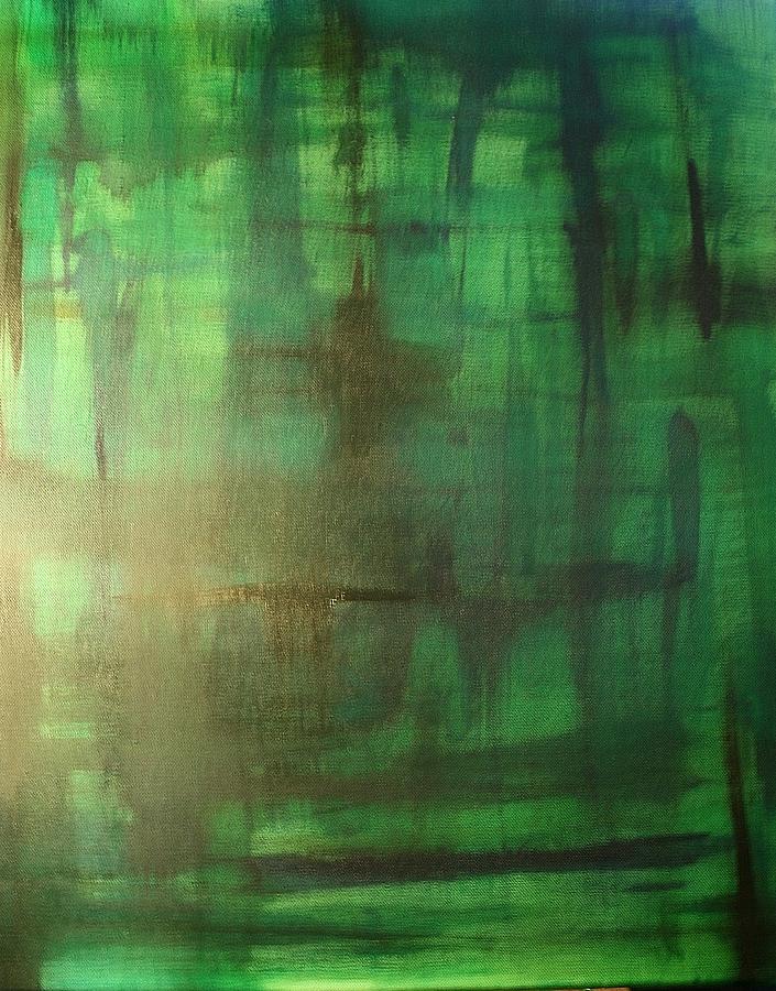 Green Meadow Painting by Derya  Aktas
