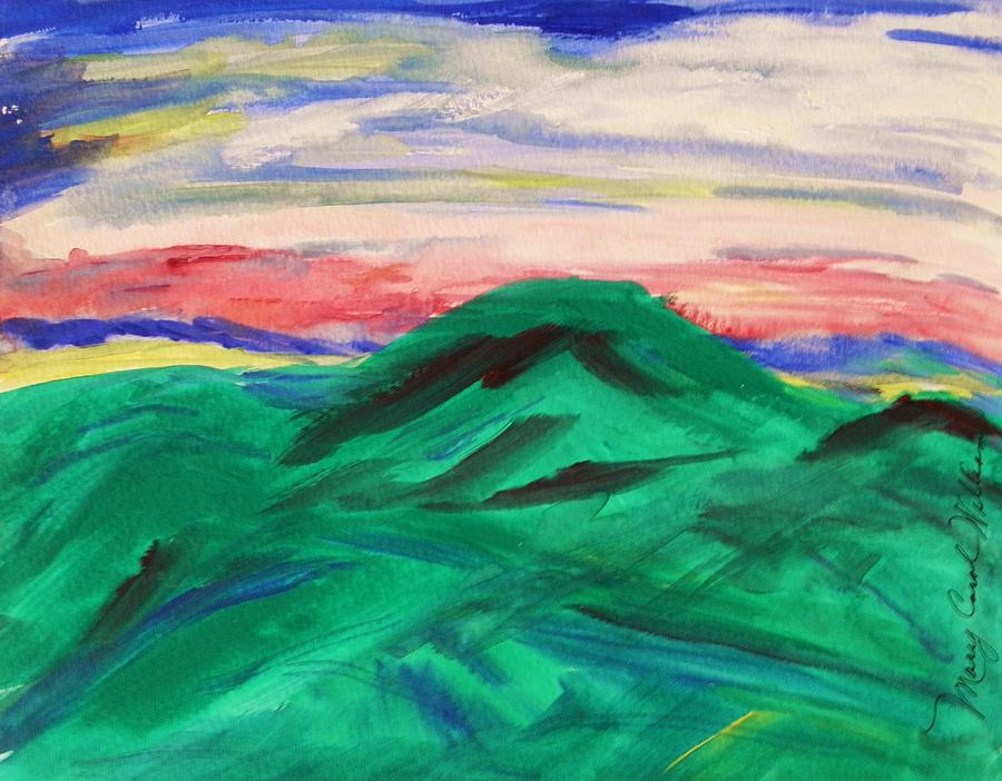 Green Mountain Painting by Mary Carol Williams