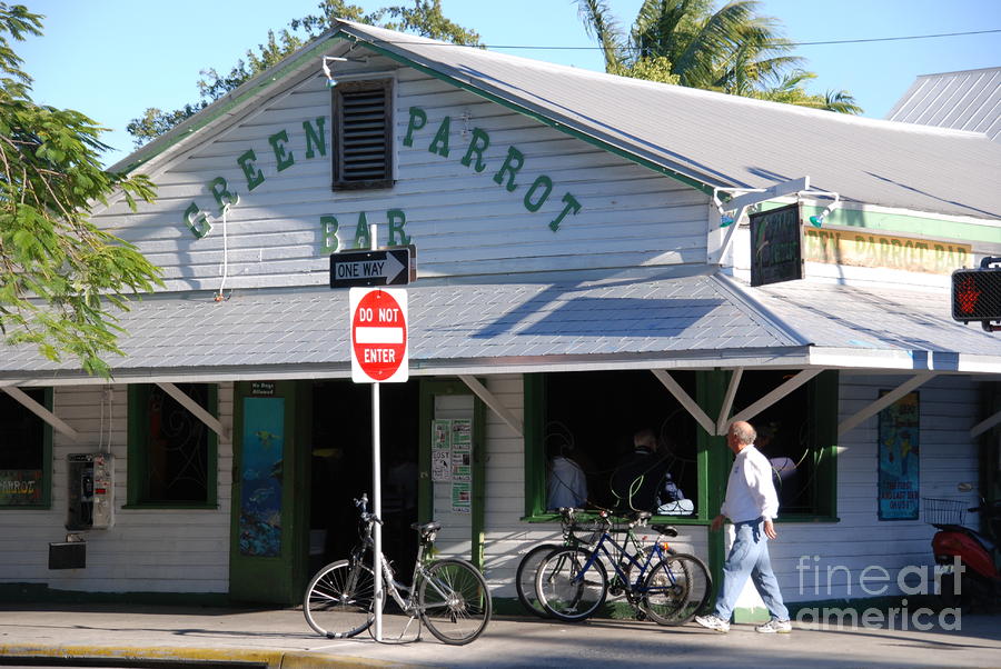Architecture Photograph - Green Parrot Bar in Key West by Susanne Van Hulst