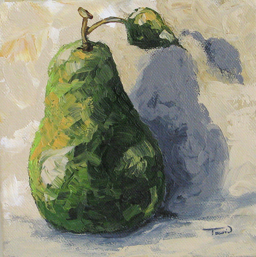 Green Pear and Shadow Painting by Torrie Smiley