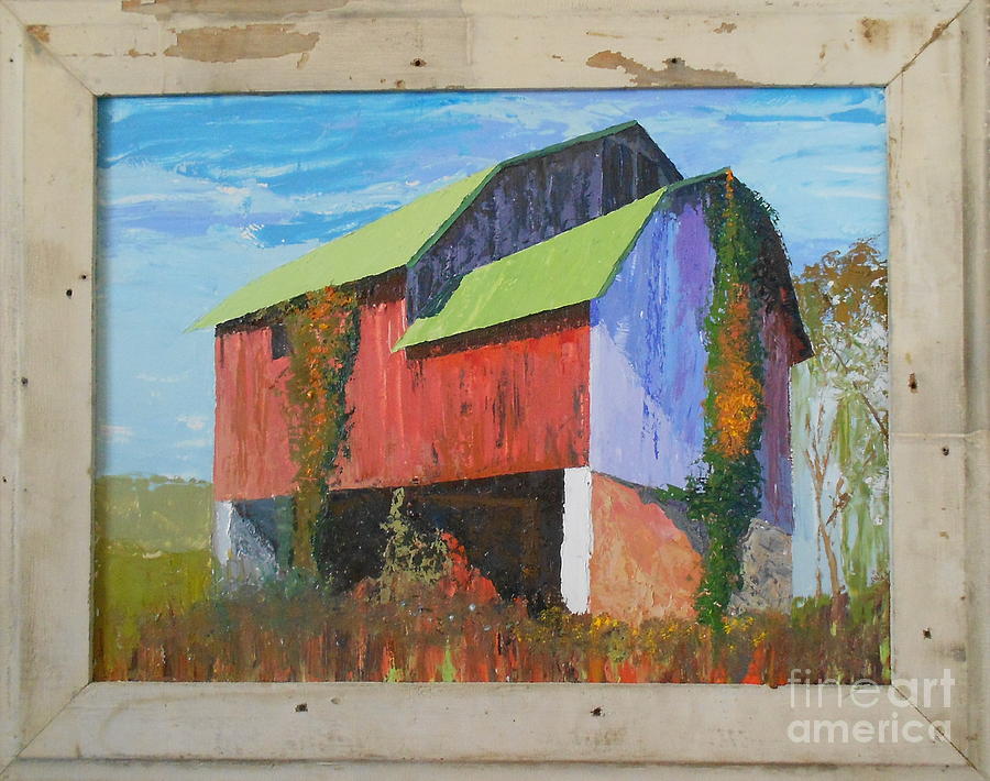 Green Roof Painting by Sherry McVickar