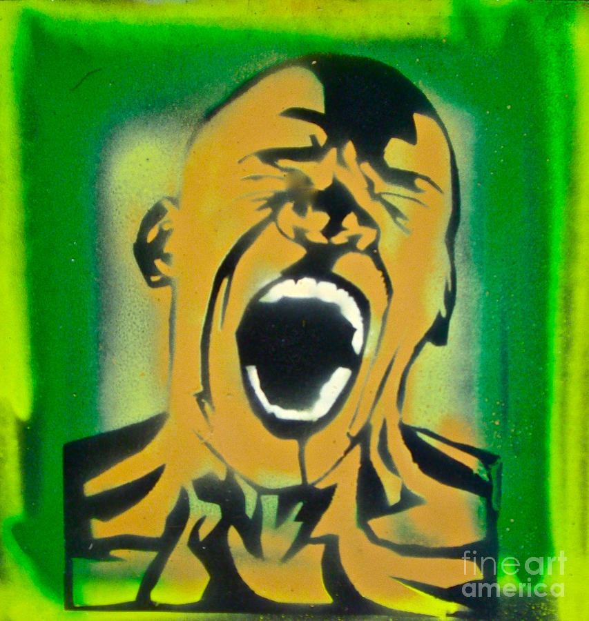 Los Angeles Painting - Green Scream by Tony B Conscious