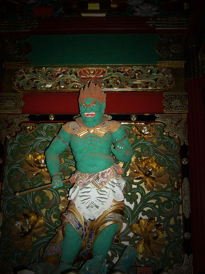 Buddha Photograph - Green Sculpture by Naxart Studio