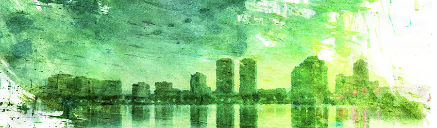 Green Skyline Digital Art by Andrea Barbieri