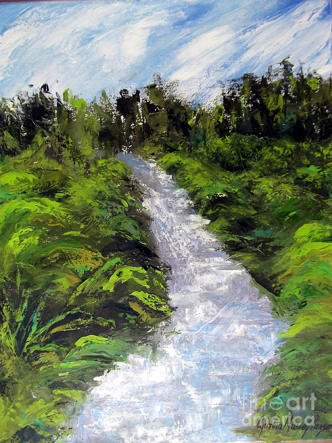 Green Spaces Painting by Cynthia Parsons