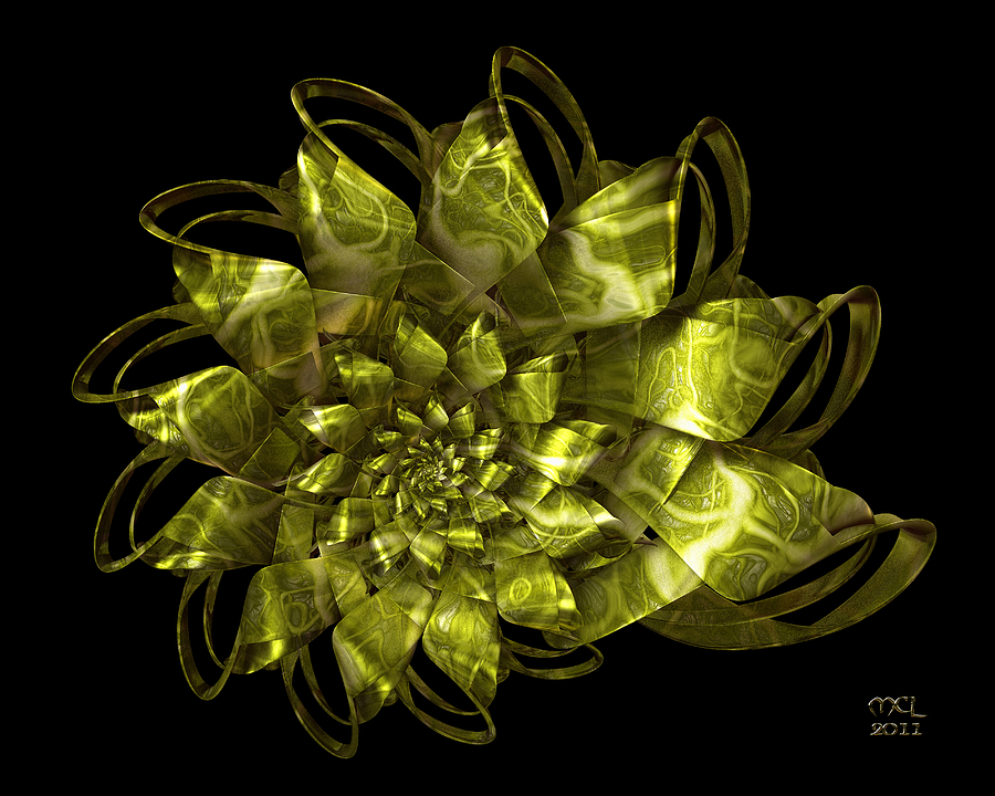 Green Spiral Weave Digital Art by Manny Lorenzo