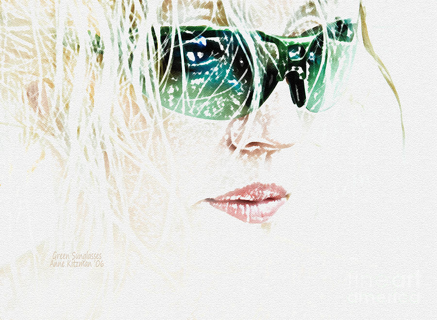 Green Sunglasses Self Portrait Photograph by Anne Kitzman