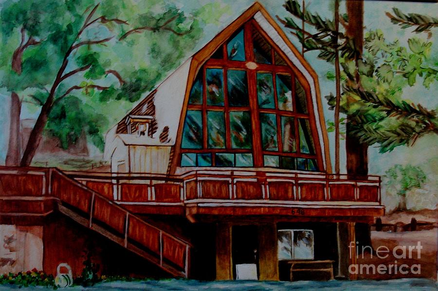 Green Valley Lake Church Painting by Linda Gustafson-Newlin