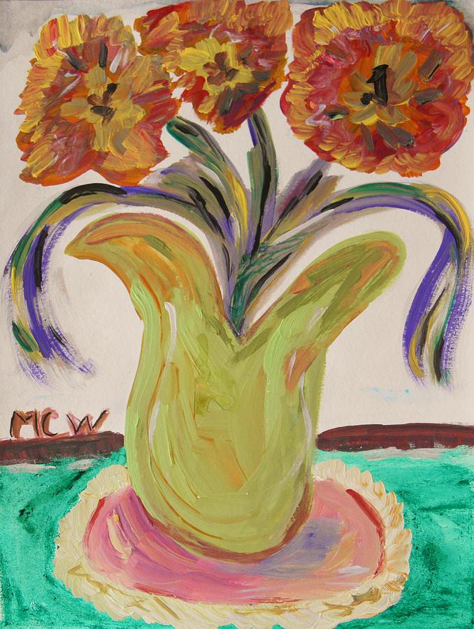 Green Vase Allure Painting by Mary Carol Williams