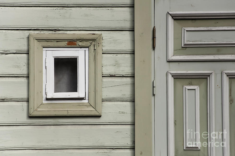 Window Frame Photograph - Green Wall With Small Window by Agnieszka Kubica Window Frame Photograph - Green Wall With Small Window by Agnieszka Kubica