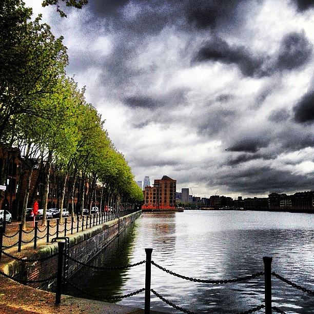 London Photograph - Greenland Dock : Clouds #igaddict by Neil Andrews