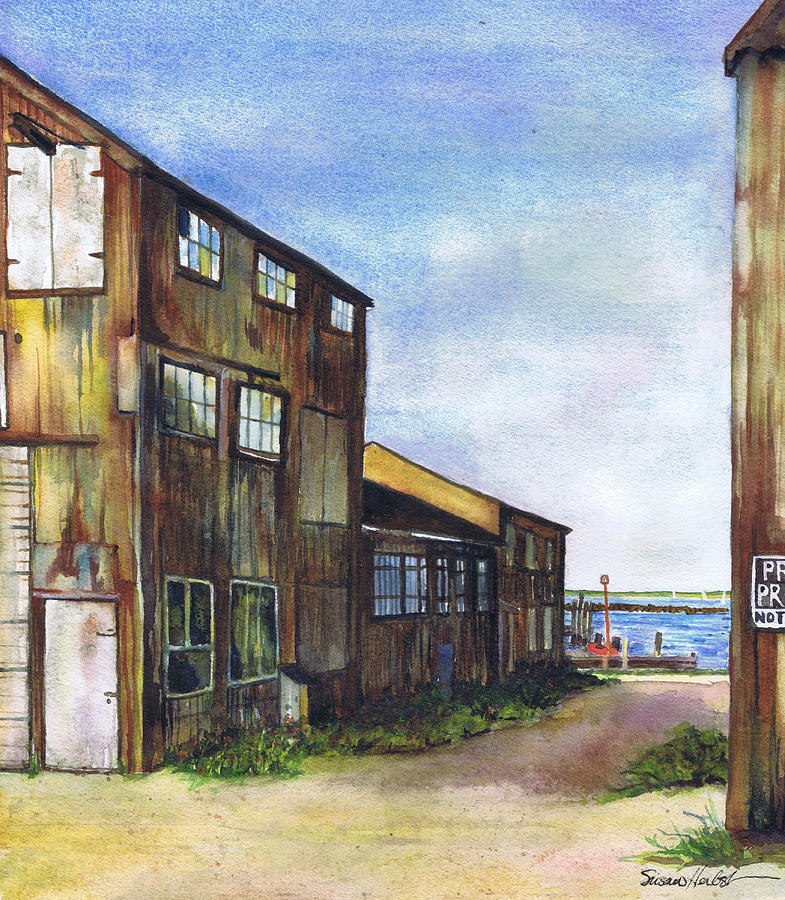 Greenport Boatyard Painting by Susan Herbst