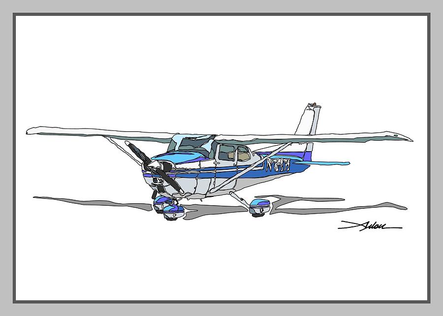 Cessna 172 Drawing by Arlon Rosenoff