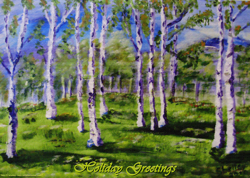 Greeting Card - Trees Painting by Shelley Bain