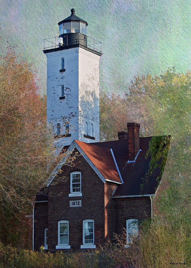 Greeting Card Presque Isle Lighthouse Photograph by Rebecca Samler
