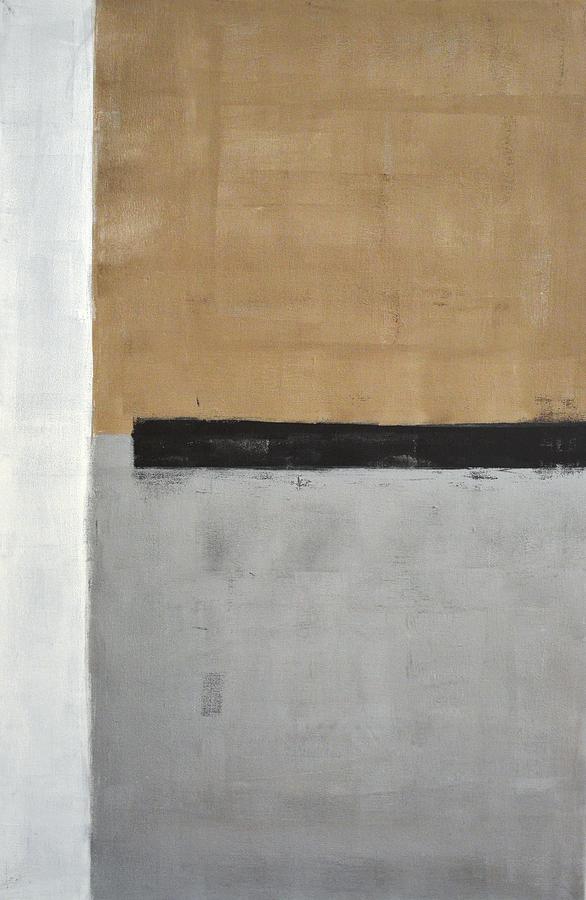 Modern Painting - Above - Grey and Brown Abstract Art Painting by CarolLynn Tice