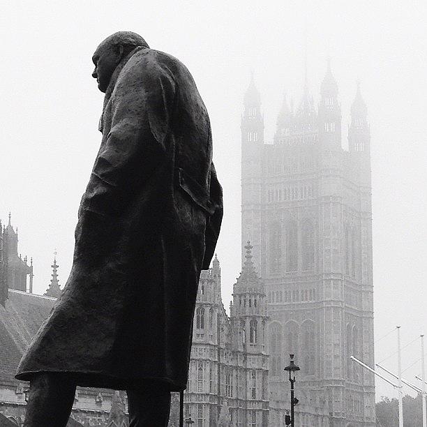 Black And White Photograph - Grey Day in Westminster by Marc Gascoigne