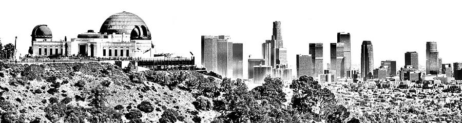 Griffith And Los Angeles Etched Photograph by Ricky Barnard