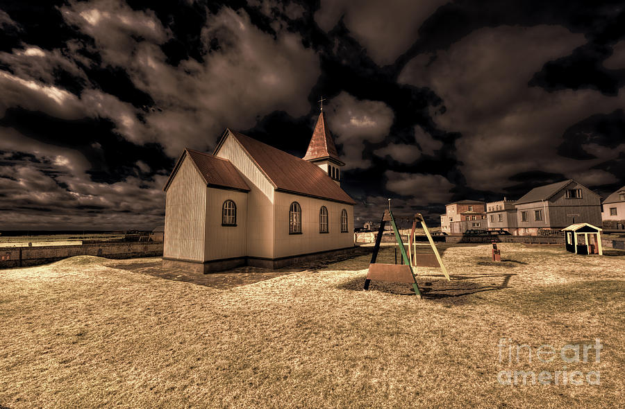 Grindavik Church Iceland - White Chocolate Photograph by Jack Torcello