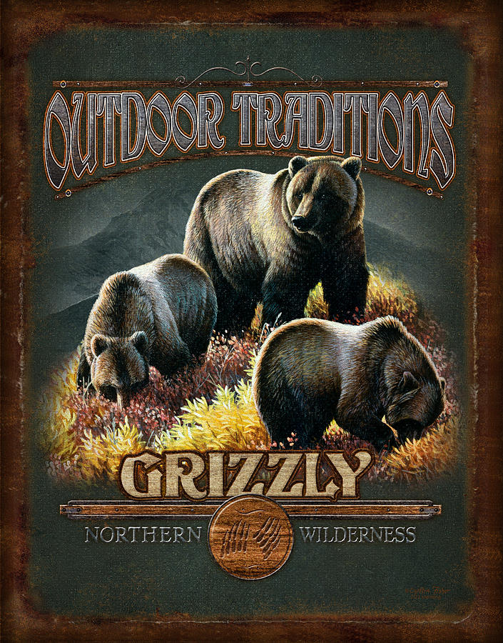 Wildlife Painting - Grizzly Traditions by JQ Licensing