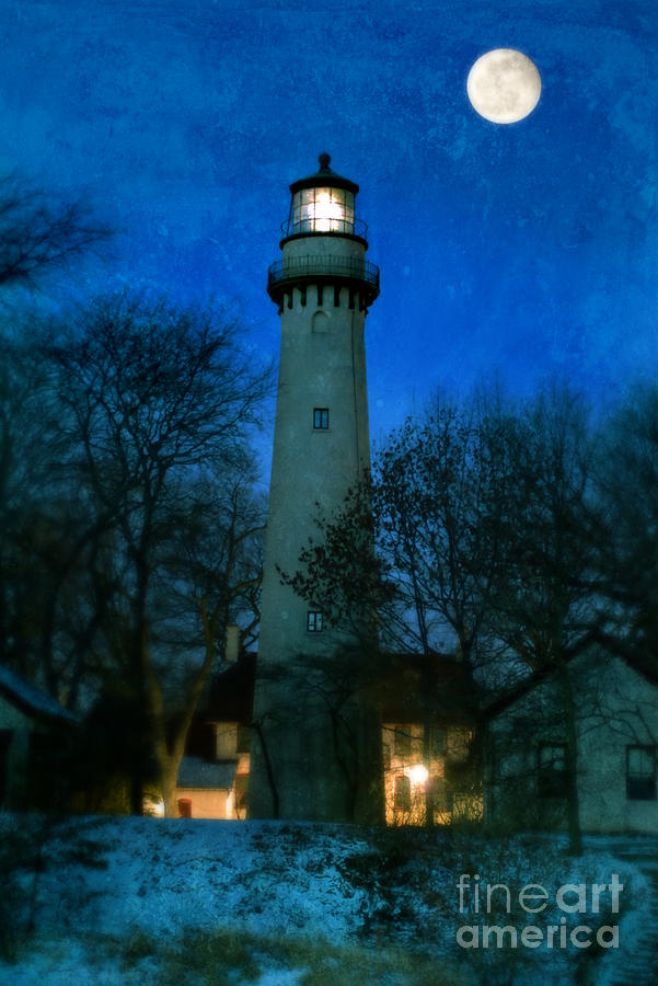 Lake Michigan Photograph - Grosse Point Lighthouse Before Dawn by Jill Battaglia