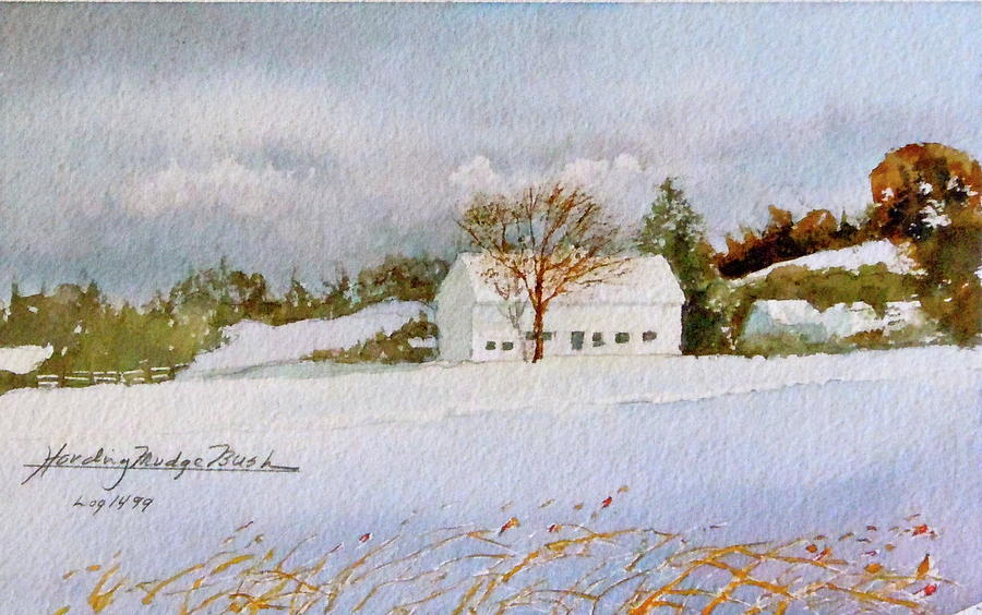 Groton Painting - Groton Farm Winter II by Harding Bush