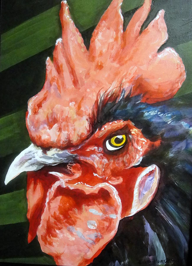 Grouchy Bird Painting by Edith Hunsberger