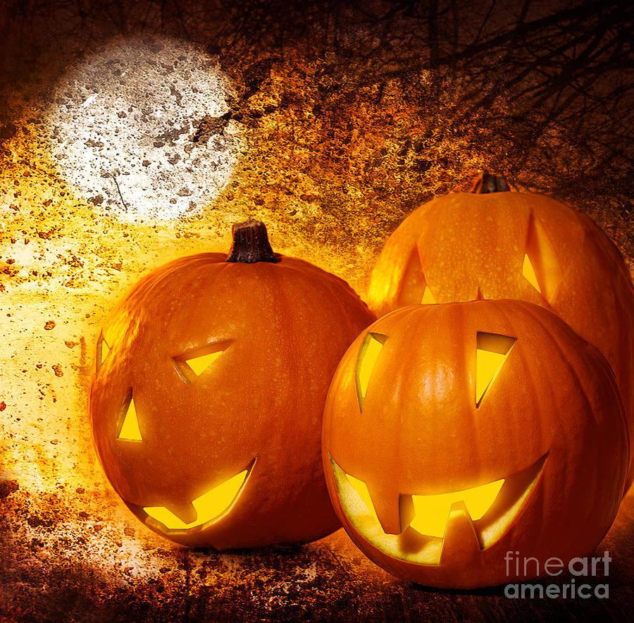 Grunge Halloween background Photograph by Anna Om
