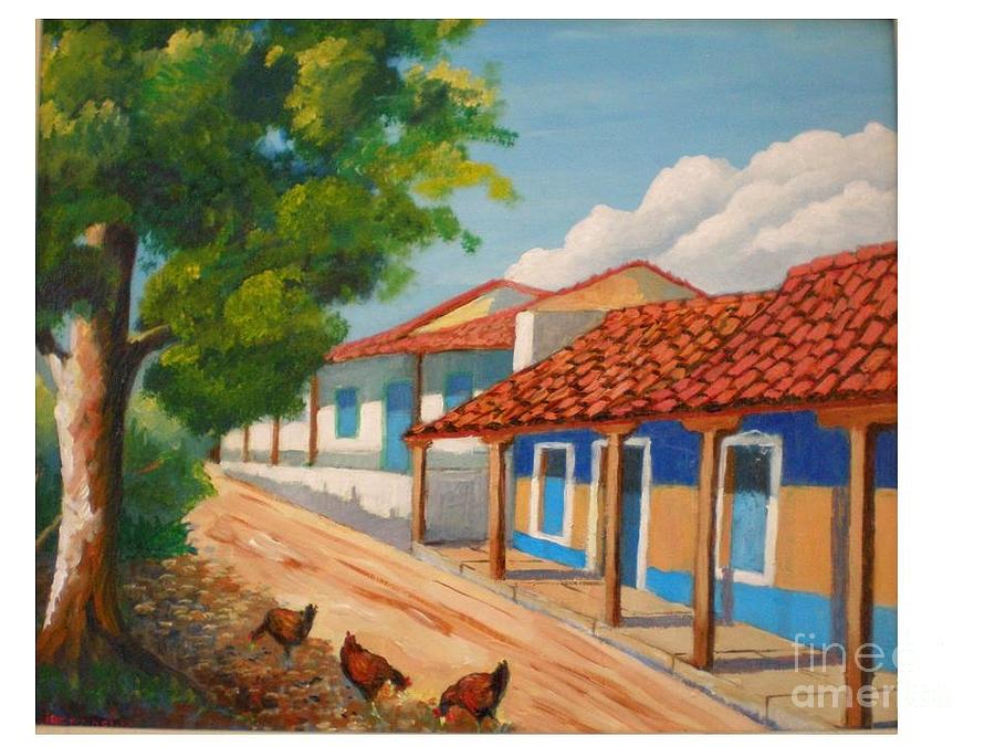 Guanacastes street Painting by Jean Pierre Bergoeing