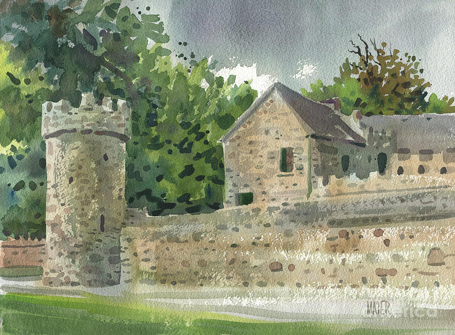 Guard Tower at Tintern Abbey Painting by Donald Maier