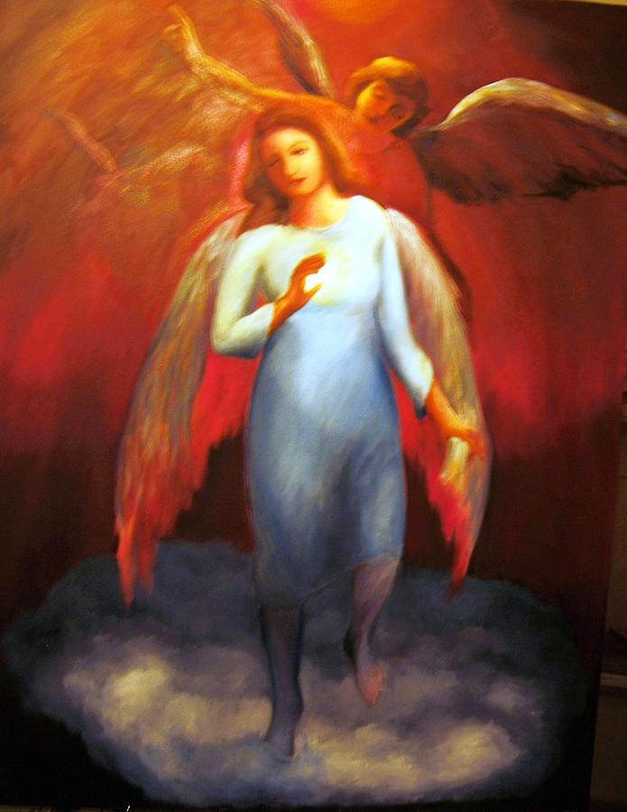 Guardian Angel Painting by Clotilde Espinosa