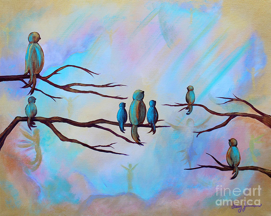 Guardian Angels Painting by Stacey Zimmerman