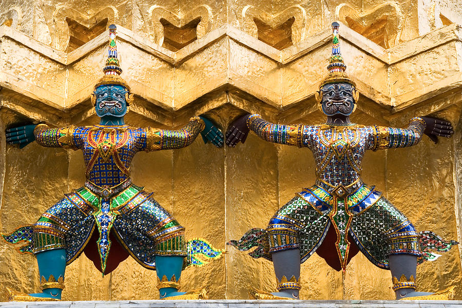 Thai Photograph - Guardian Statues by Artur Bogacki