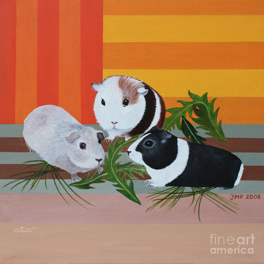Guinea Pigs Painting by Jutta Maria Pusl