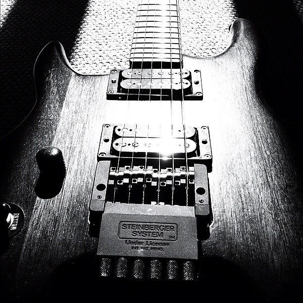 Guitar Still Life Photograph - #guitar #picoftheday #steinberger #bw by Max Guzzo