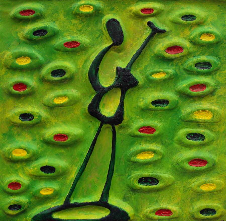 Guitar Player Mixed Media by Injete Chesoni