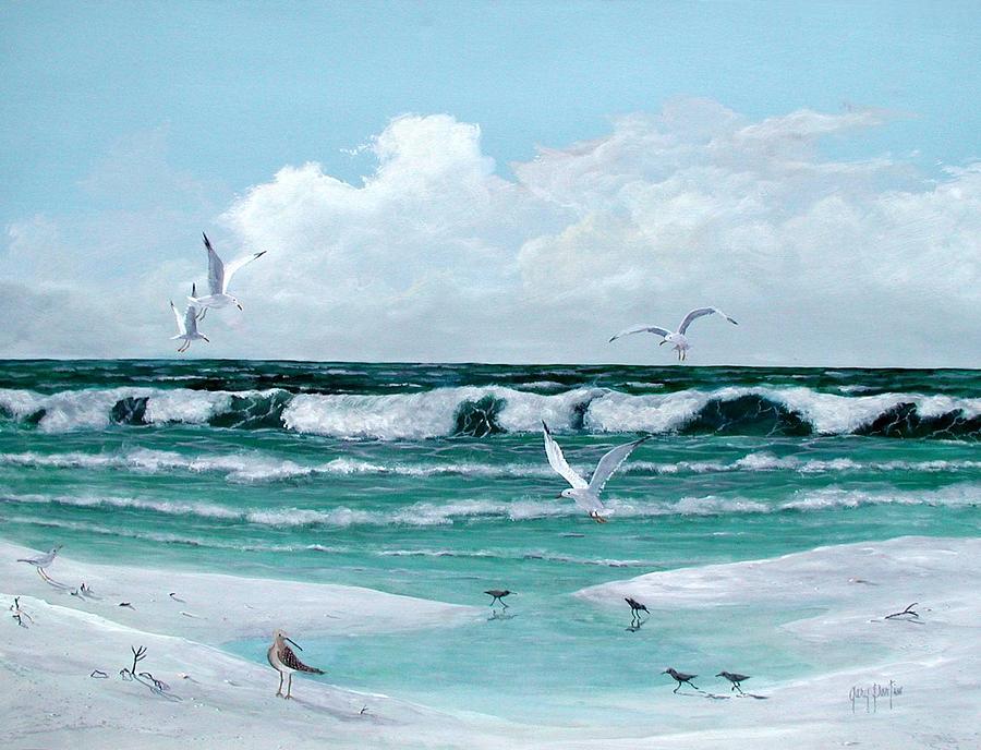 Gulf Shore Birds Painting by Gary Partin