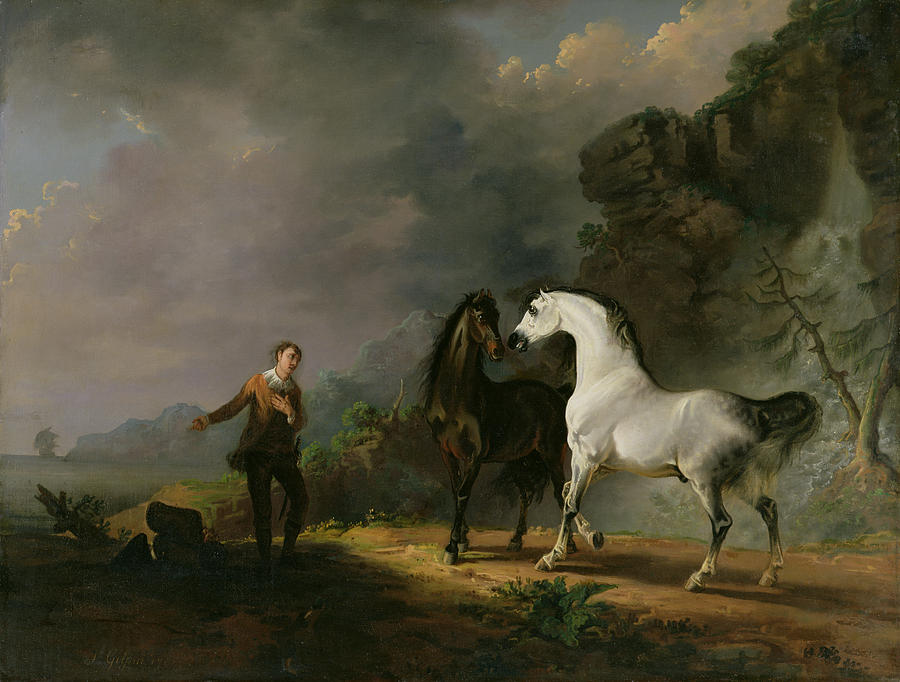 Horse Painting - Gulliver Addressing the Houyhnhnms by Sawrey Gilpin