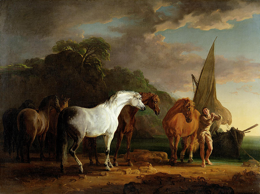 Horse Painting - Gulliver Taking his Final Leave of the Land of the Houyhnhnms by Sawrey Gilpin
