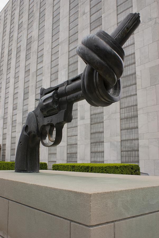 Anti-violence Photograph - Gun Sculpture At United Nations New York. by Mark Williamson