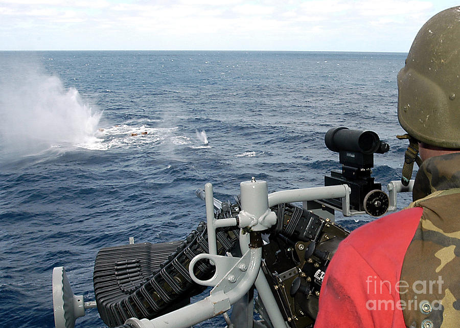 Gunners Mate Fires At Target Boxes Photograph by Stocktrek Images ...