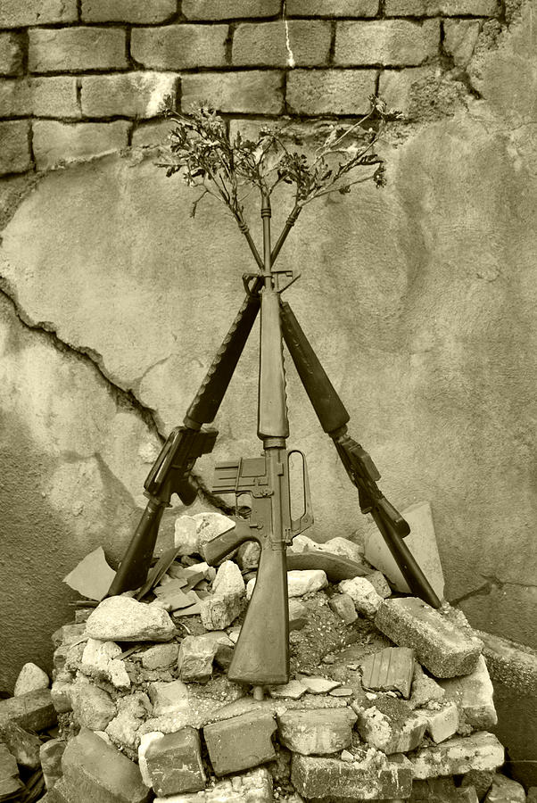 Guns Of War - Black and White Photograph by Lora Mercado