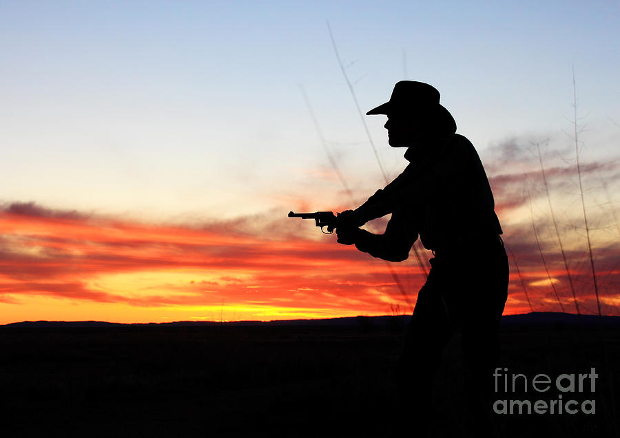 Sunset Photograph - Gunslinger Sunset by Val Armstrong