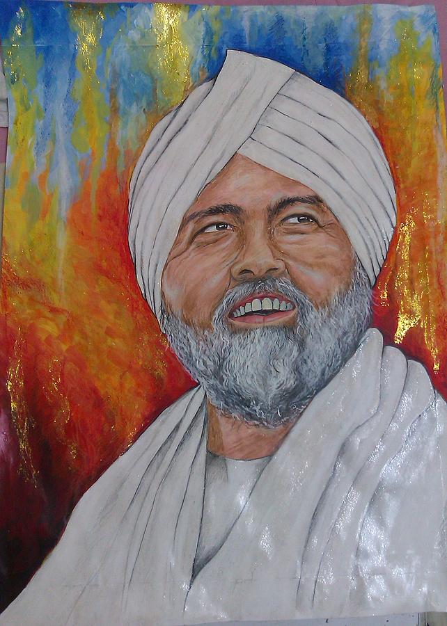 Portrait Painting - Guru Hardev Singh Ji by Rohit Kumar