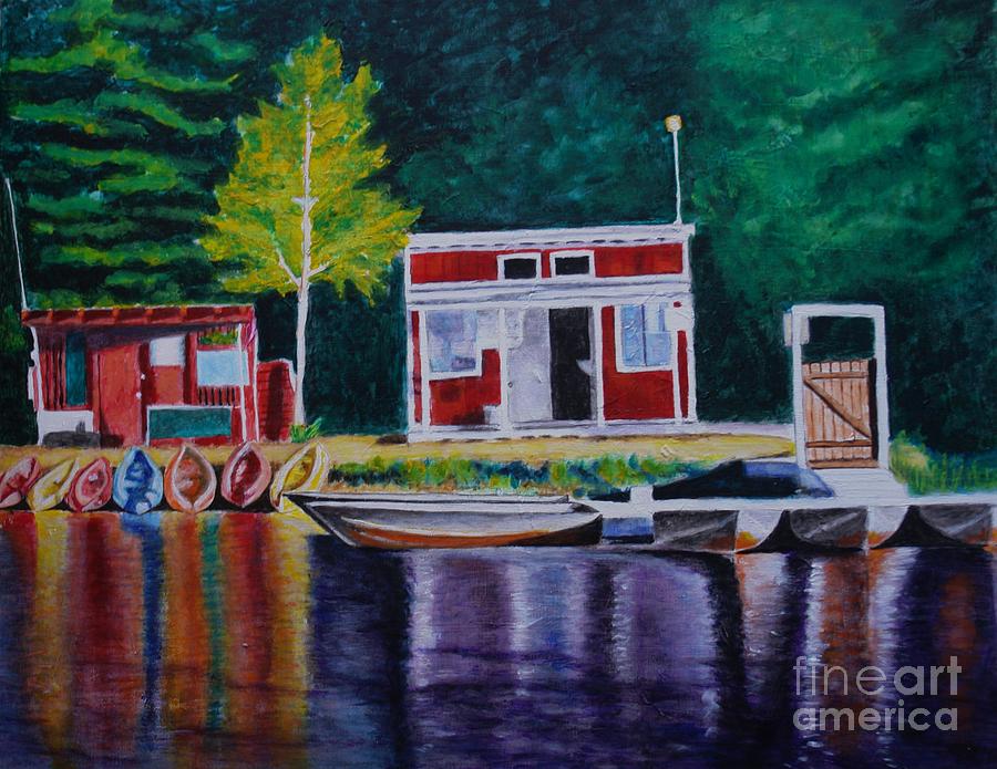 GVL Boat House Painting by Linda Gustafson-Newlin