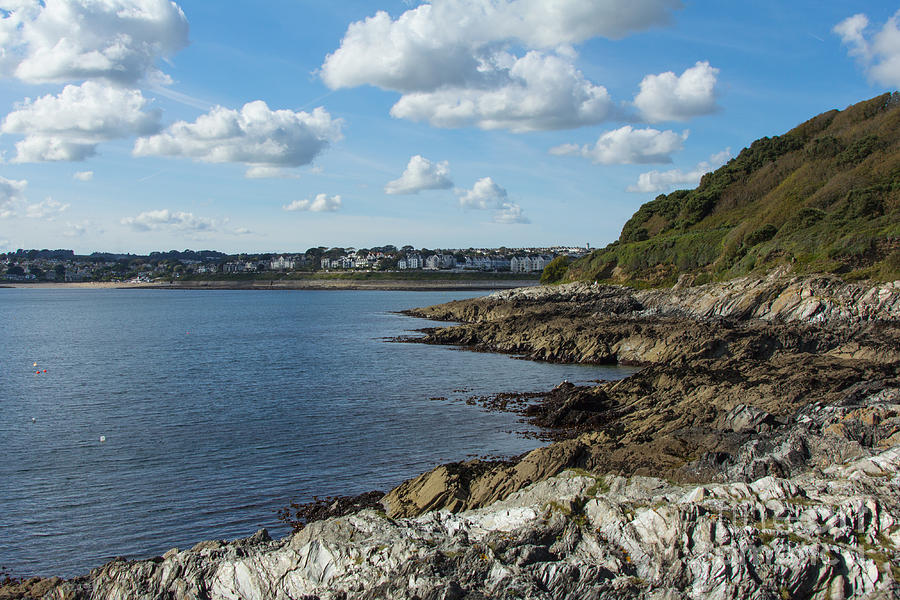 Gyllyngvase Beach Castle Point Photograph by Brian Roscorla