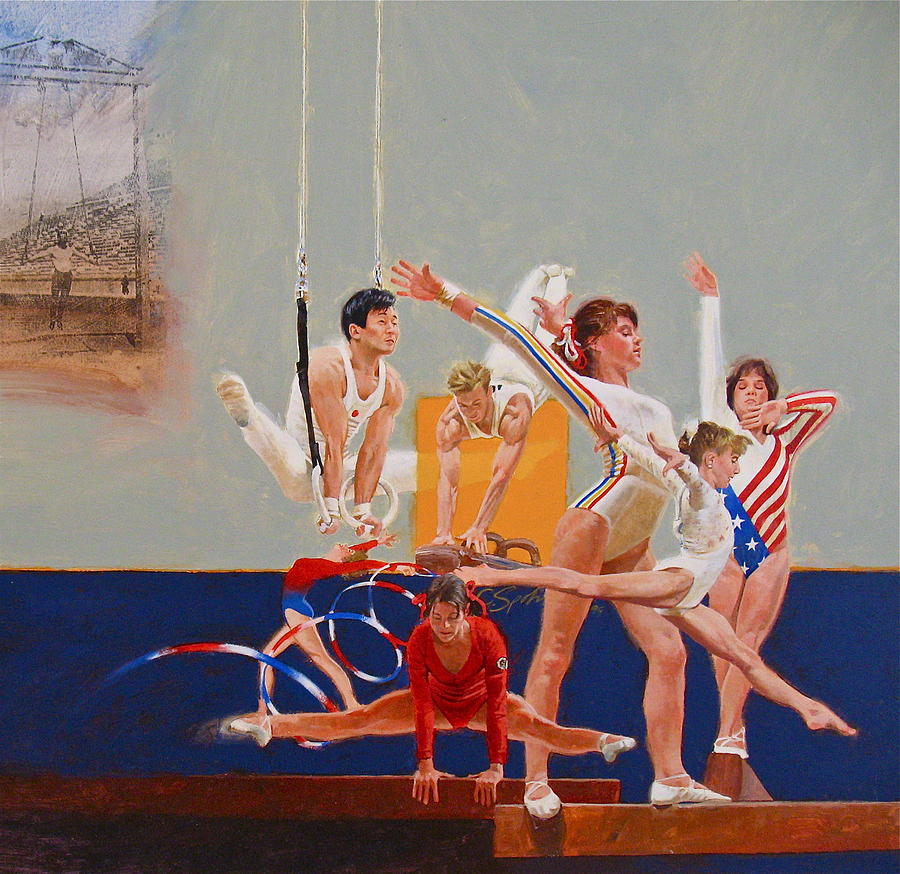 Gymnastics Painting by Cliff Spohn