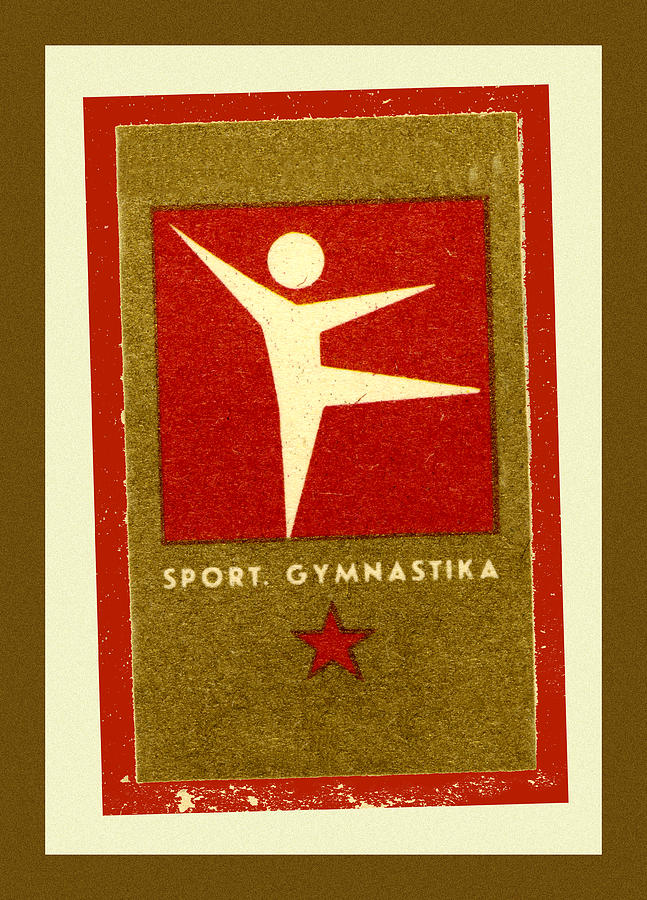 Gymnastics Matchbox Label Photograph by Carol Leigh